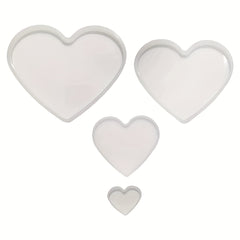 4pcs Heart Resin Mold Love Heart Shape Epoxy Mold