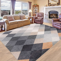 Geometric Absorbent Non Slip Rug Soft Faux Sheepskin Floor Mat