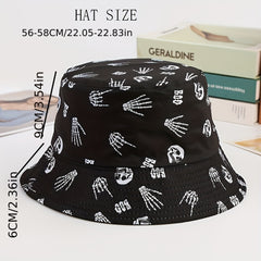 1pc Printed Multicolor Bone Bucket Hat