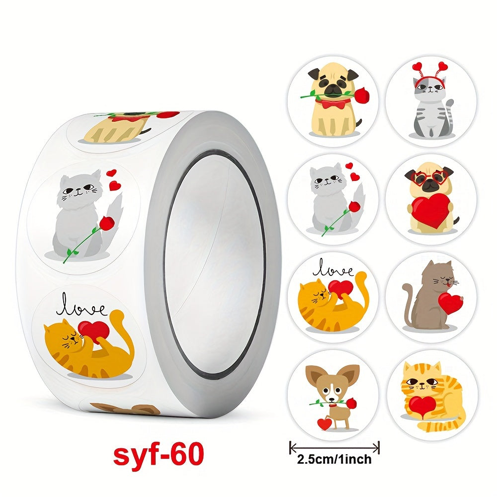 500pcs Lover Cat Gift Decoration Sticker - Office Stationery Adhesive Label