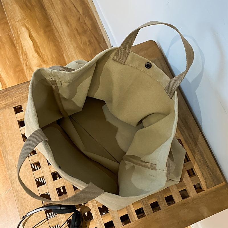 Casual Shoulder Bag Alphabet Print Handbag With Adjustable Strap