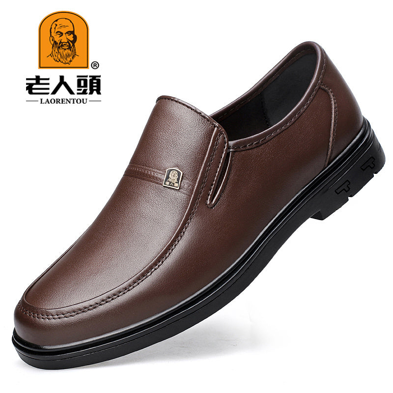 LAORENTOU Men's Leather Round Toe Dress Shoes