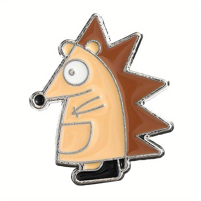 Brown Hedgehog Modeling Personalized Brooch Clothing Pin