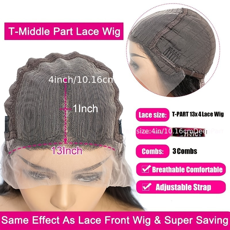 Kinky Curly T Part Lace Front Human Hair Wig