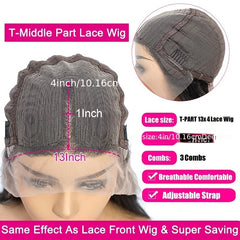 Kinky Curly T Part Lace Front Human Hair Wig