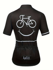 Slimming Zipper Front Cycling T-Shirt Short Sleeve Moisture Wicking Top