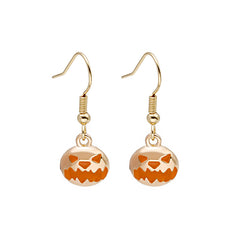 Halloween Pumpkin Head Earrings Oil Drip Alloy
