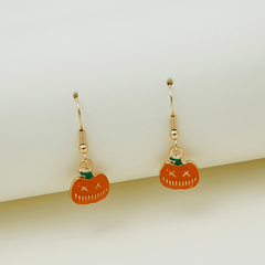 Halloween Pumpkin Head Earrings Oil Drip Alloy