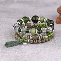 Bohemian Tassel Butterfly Bead Bracelet