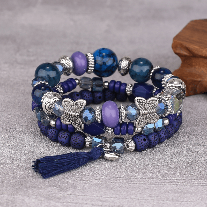 Bohemian Tassel Butterfly Bead Bracelet