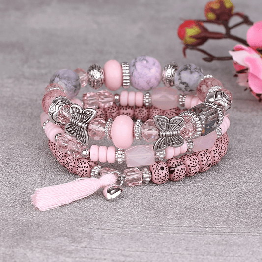 Bohemian Tassel Butterfly Bead Bracelet