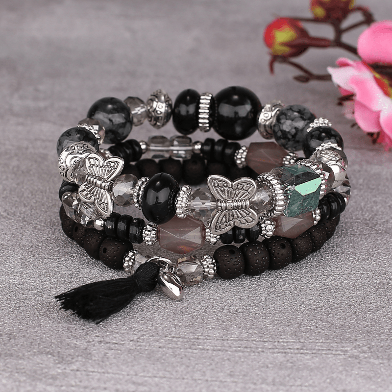 Bohemian Tassel Butterfly Bead Bracelet