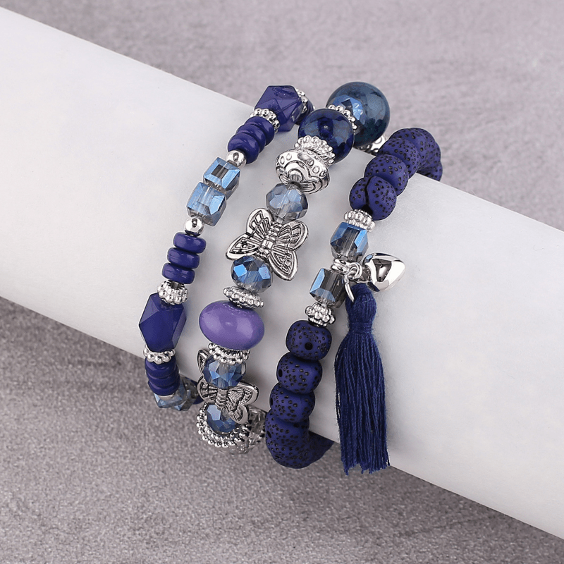 Bohemian Tassel Butterfly Bead Bracelet