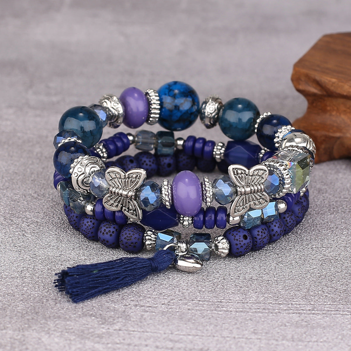 Bohemian Tassel Butterfly Bead Bracelet