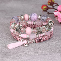 Bohemian Tassel Butterfly Bead Bracelet