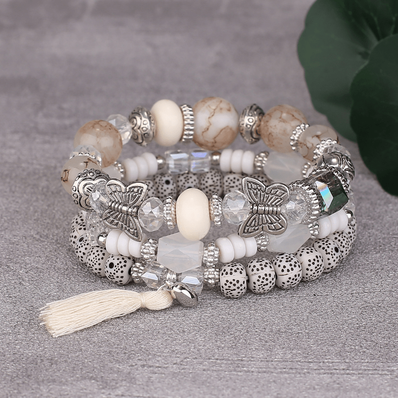 Bohemian Tassel Butterfly Bead Bracelet