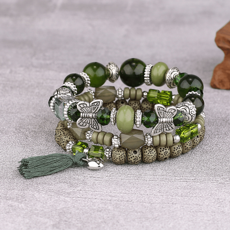 Bohemian Tassel Butterfly Bead Bracelet