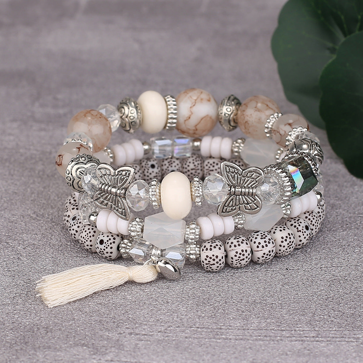 Bohemian Tassel Butterfly Bead Bracelet