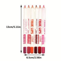 6pcs Waterproof Lip Liner Pencil Red Matte Finish Lipstick Pen