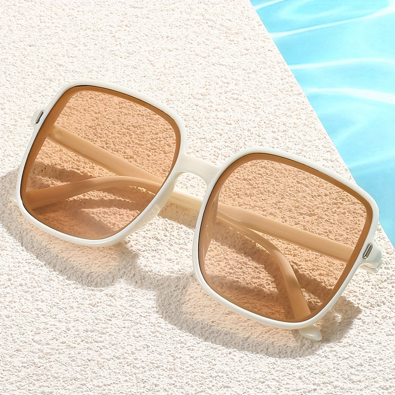 Large Square Sunglasses Rivet Decor Gradient Glasses UV400