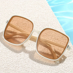 Large Square Sunglasses Rivet Decor Gradient Glasses UV400