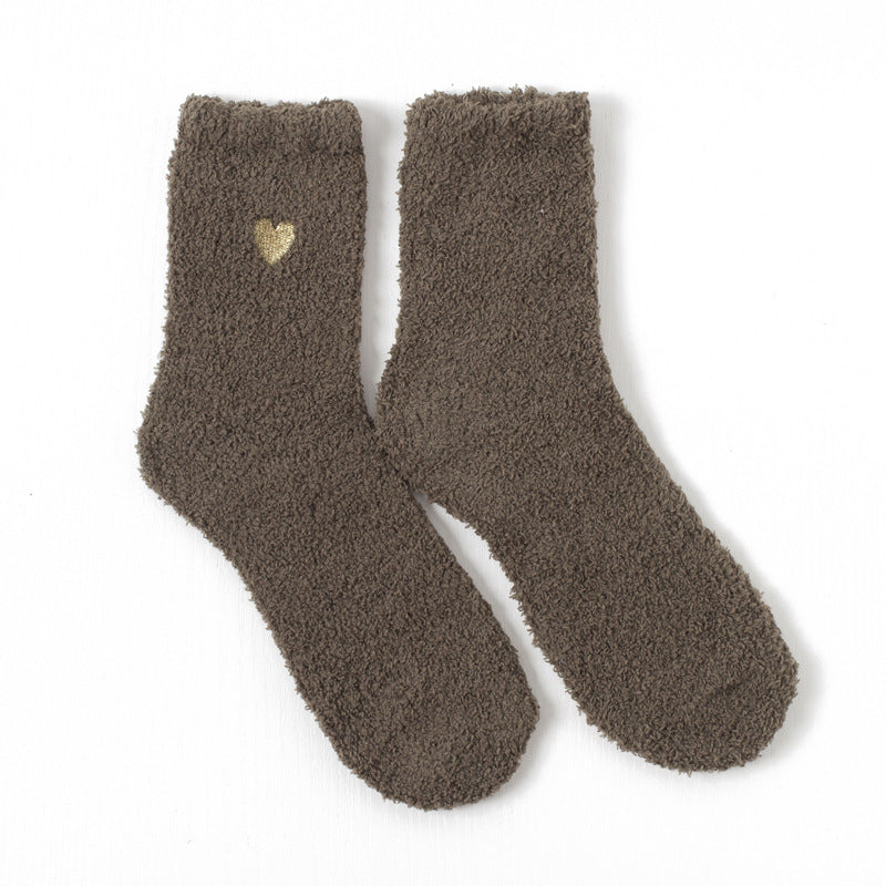 8 Pairs Women's Soft Heart Mid Tube Socks