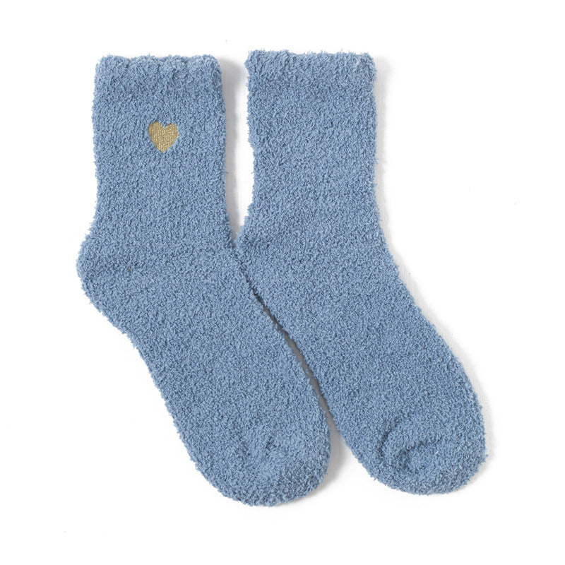 8 Pairs Women's Soft Heart Mid Tube Socks