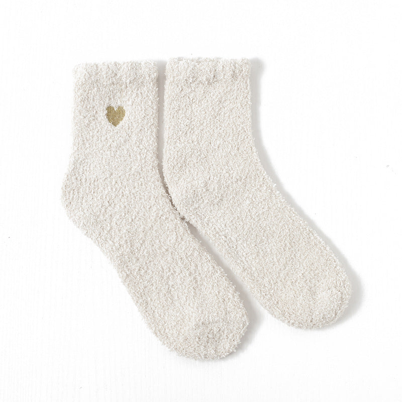 8 Pairs Women's Soft Heart Mid Tube Socks