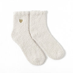 8 Pairs Women's Soft Heart Mid Tube Socks