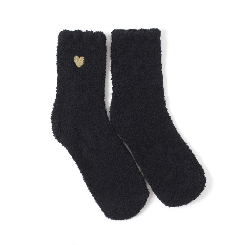 8 Pairs Women's Soft Heart Mid Tube Socks