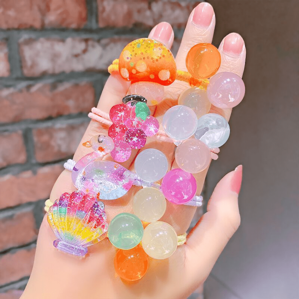 Colorful Shell Fruit Hair Ring Small Fresh Beads