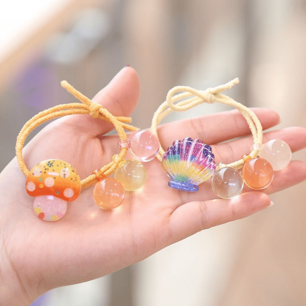 Colorful Shell Fruit Hair Ring Small Fresh Beads