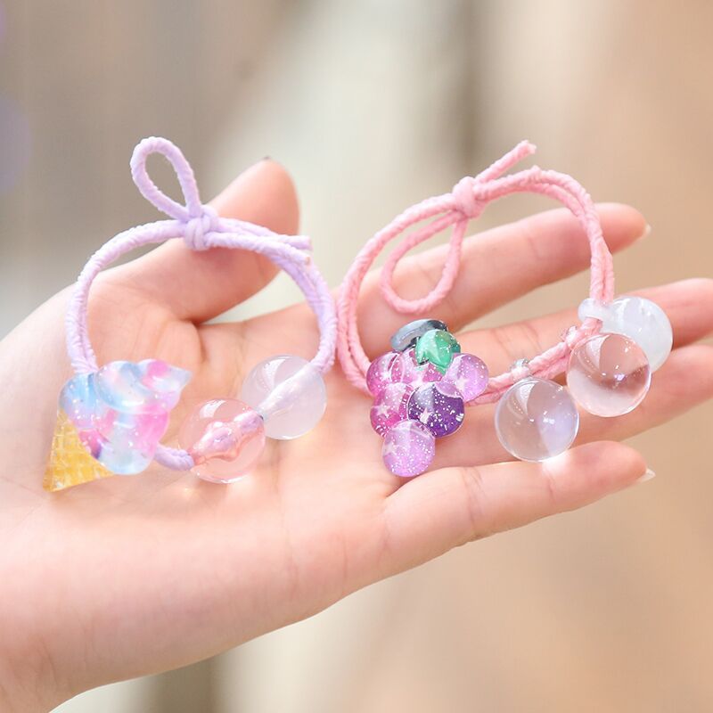 Colorful Shell Fruit Hair Ring Small Fresh Beads