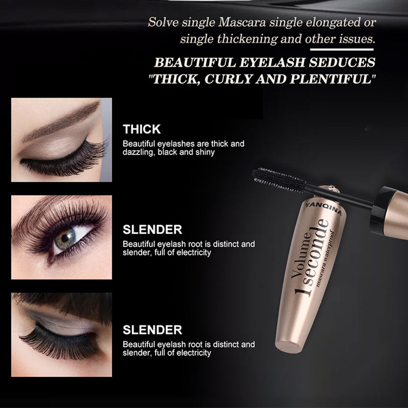 Waterproof Mascara Thickening Curling Silicone Brush Long Lasting Lashes