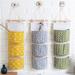 Waterproof Cotton Linen Hanging Storage Bag for Door Back