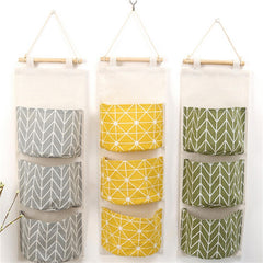 Waterproof Cotton Linen Hanging Storage Bag for Door Back