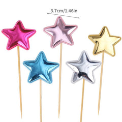 20pcs Star Cake Topper Decoration for Birthday Party