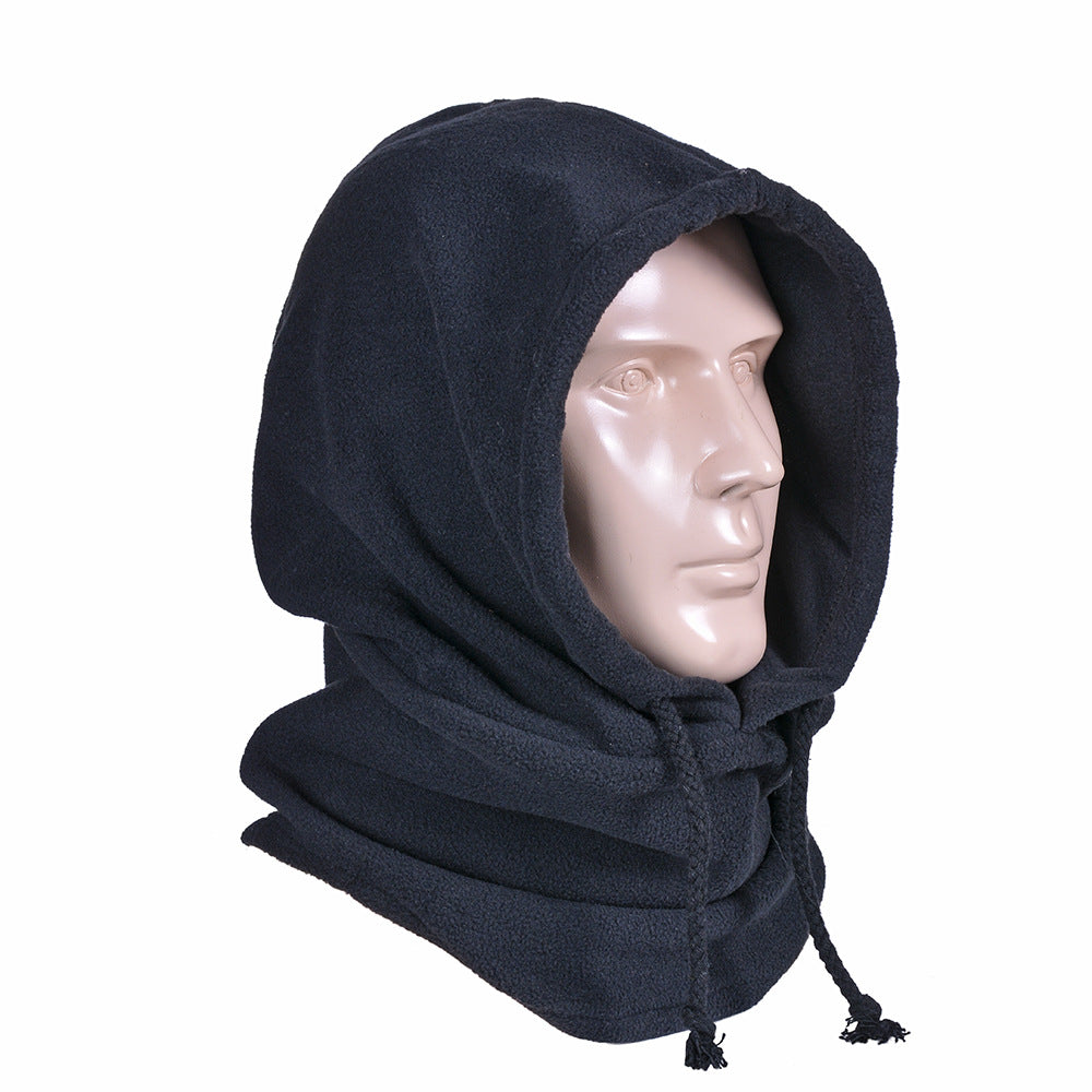 Polar Fleece Windproof Riding Headgear Warm Bib Face Shield Mask