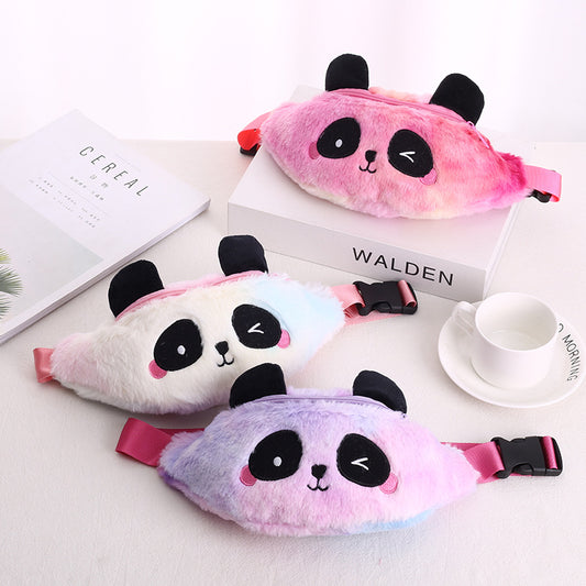 Kids Panda Cartoon Plush Shoulder Bag Messenger Bag