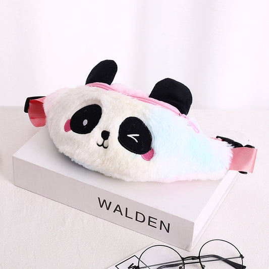 Kids Panda Cartoon Plush Shoulder Bag Messenger Bag
