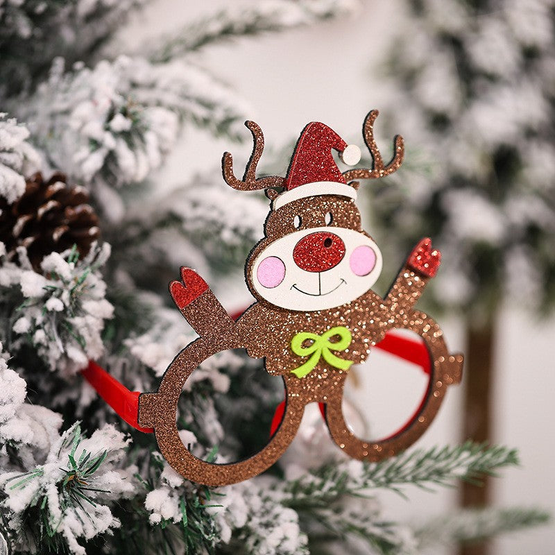 Christmas Santa Claus Snowman Glasses Year Party Decoration