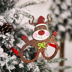 Christmas Santa Claus Snowman Glasses Year Party Decoration