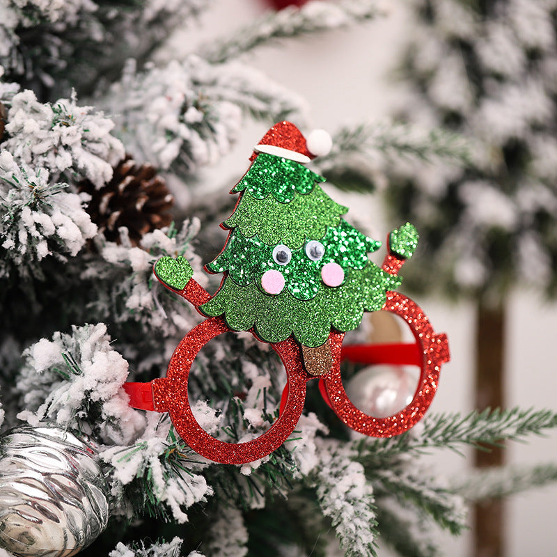 Christmas Santa Claus Snowman Glasses Year Party Decoration