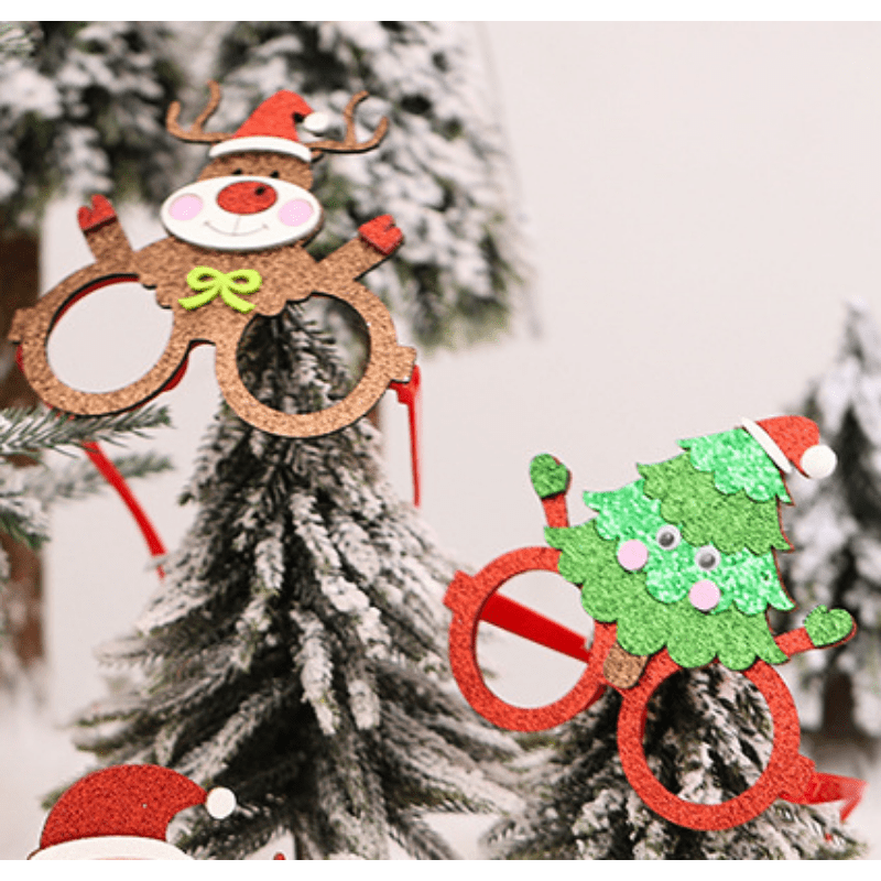 Christmas Santa Claus Snowman Glasses Year Party Decoration