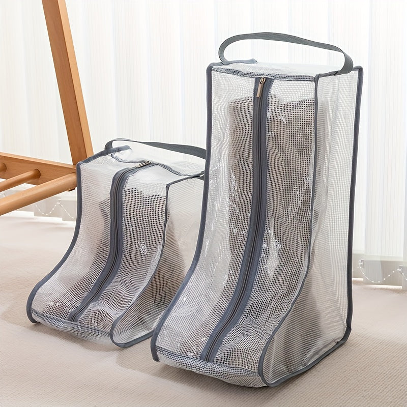 Transparent PVC Mesh Shoe Storage Bag with Zipper for Shoes and Boots