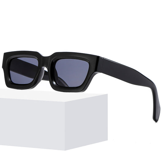 Vintage Small Square Sunglasses Wide Temple Stylish Women Sun Protection