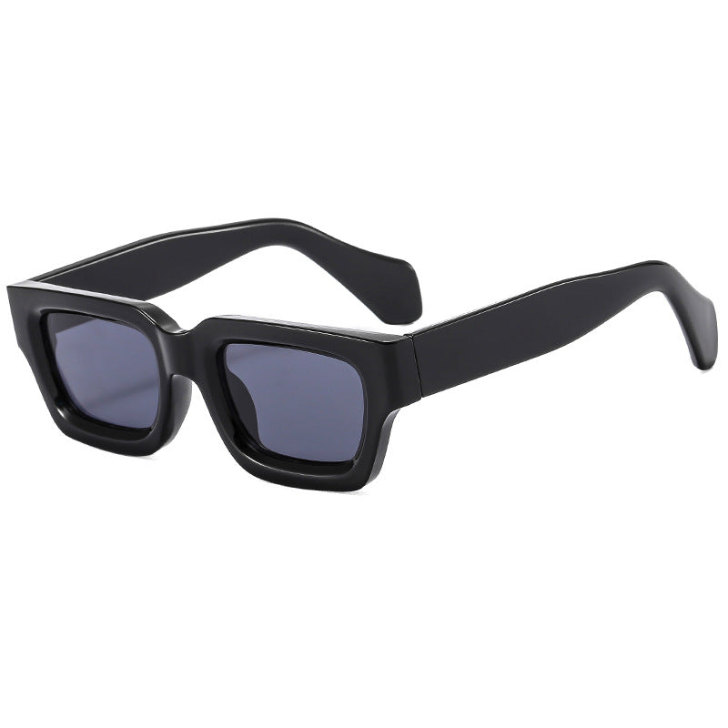 Vintage Small Square Sunglasses Wide Temple Stylish Women Sun Protection