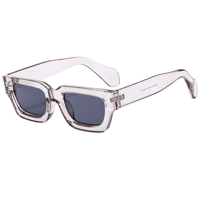 Vintage Small Square Sunglasses Wide Temple Stylish Women Sun Protection