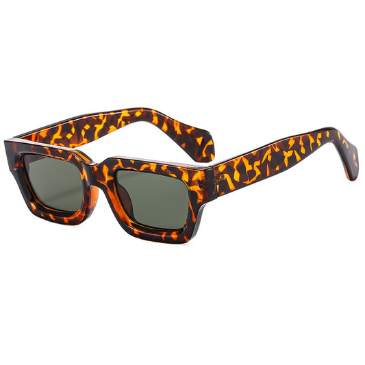 Vintage Small Square Sunglasses Wide Temple Stylish Women Sun Protection