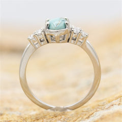Turquoise Moissanite Engagement Wedding Rings